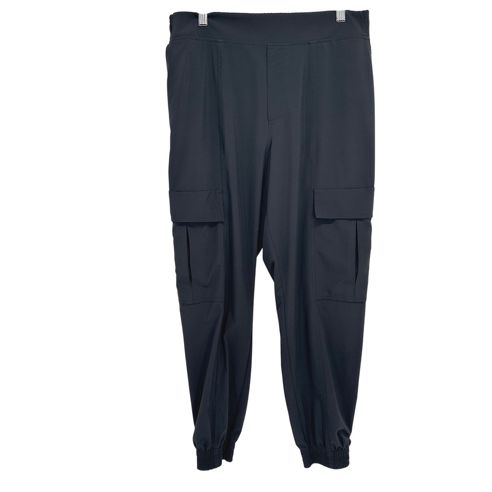 Athleta Chelsea Utility Jogger Pants Black Size 10 Cargo Pockets Stretch Travel
